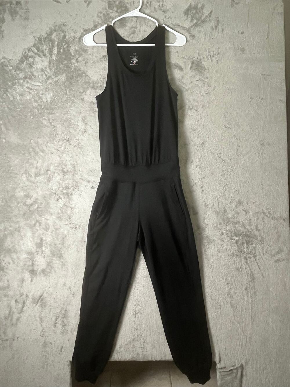 Sweaty Betty Black Sleeveless Athletic Jumpsuit Racerback Tapered Leg Women’s XS